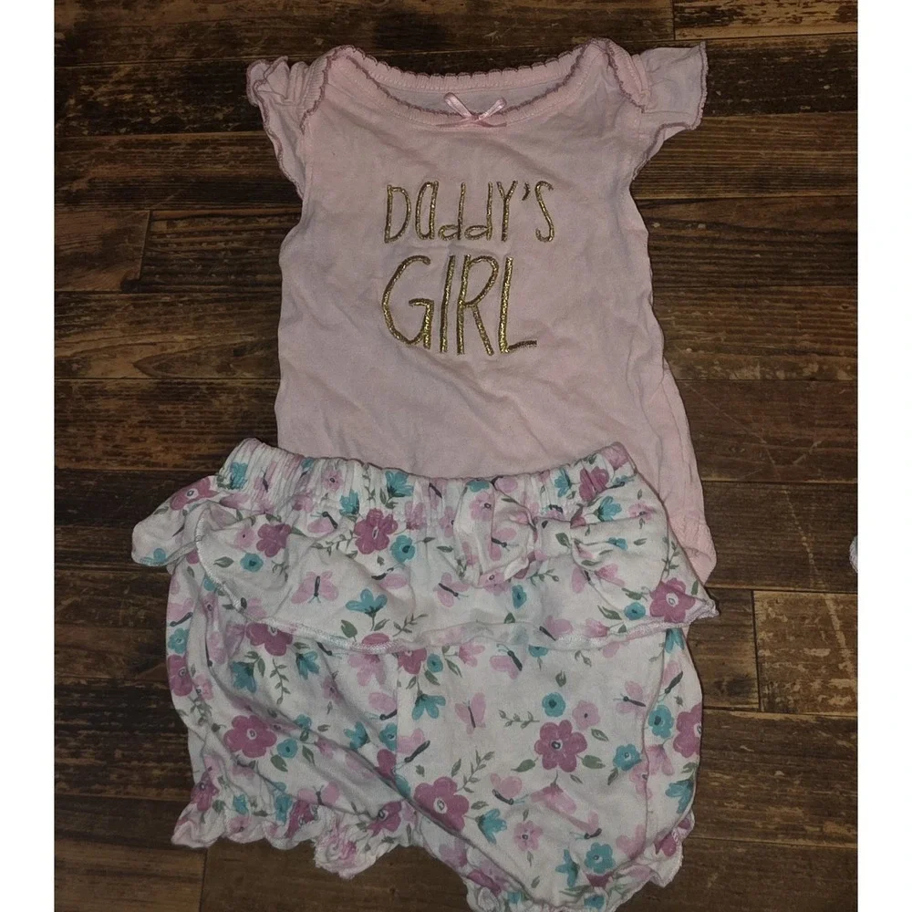 0-3 month Baby Girl/Infant Sets For Spring or Summer, 4 Cute Two Piece Outfits